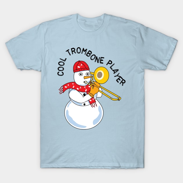 Cool Trombone Snowman T-Shirt by Barthol Graphics